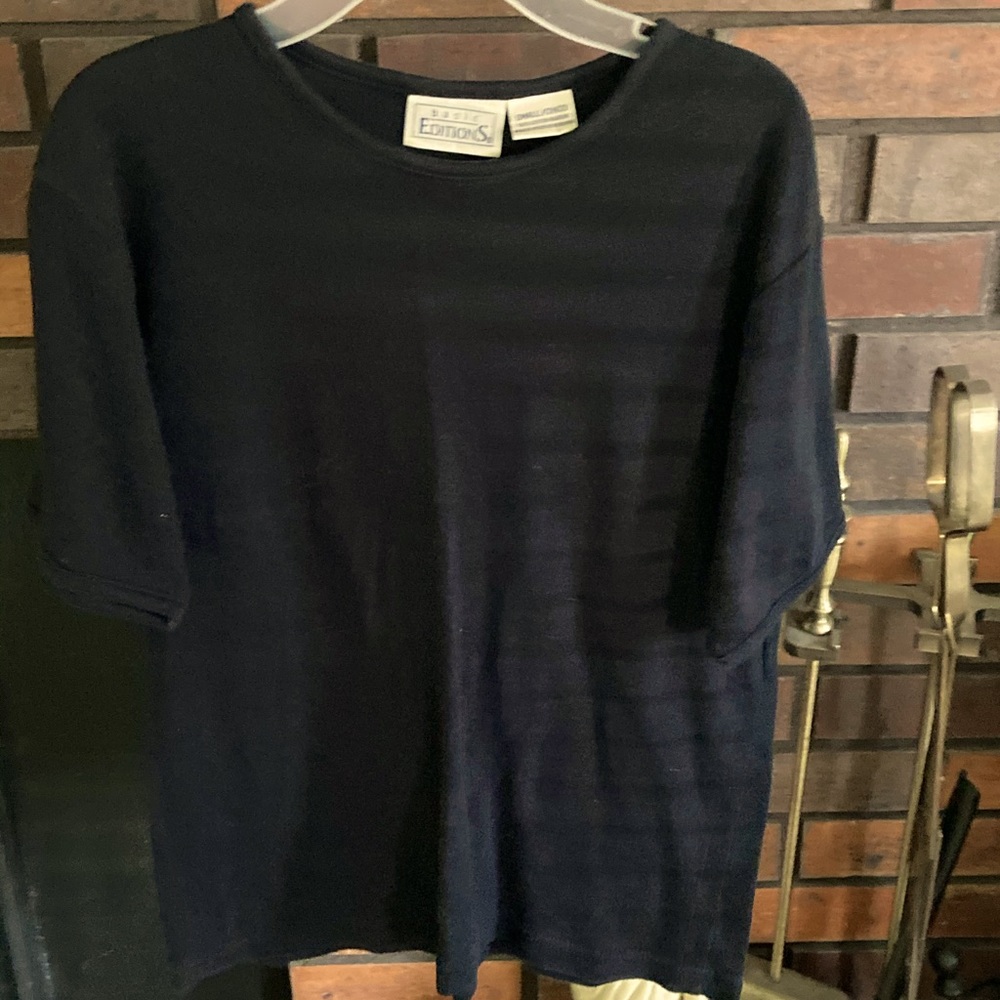 Basic editions, black t-shirt, small, black